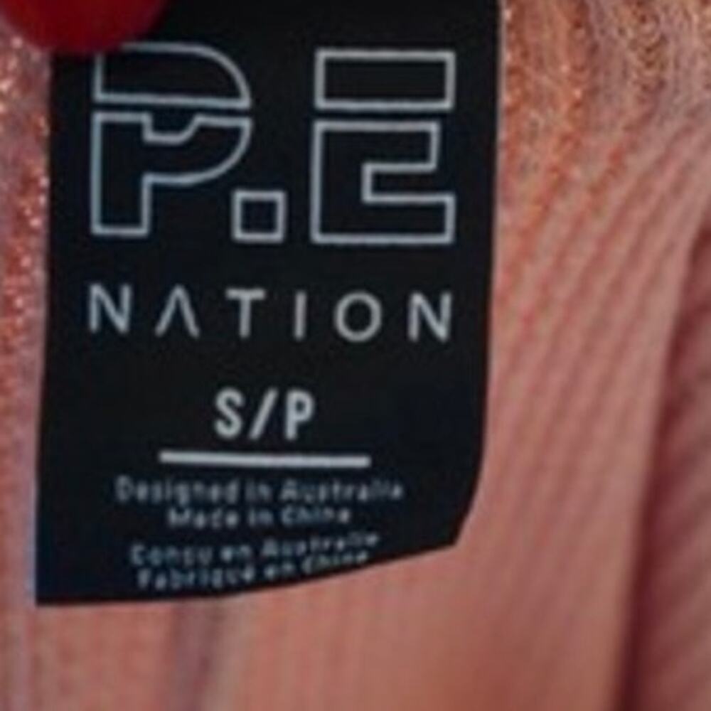 P.E Nation Peach Bloom Waffle Rebound Track Pants Pink Womens Size Small - Picture 6 of 8